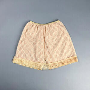 Vintage Peach Bloomer Shorts with Lace Half Slip Overlay